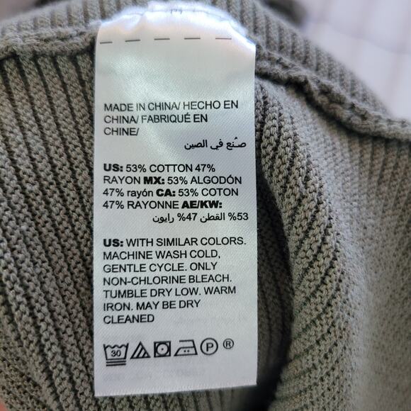 Chico's Size 2 US L Textured Tab-Sleeve Cardigan Olive Green Open Front Casual - Picture 8 of 8